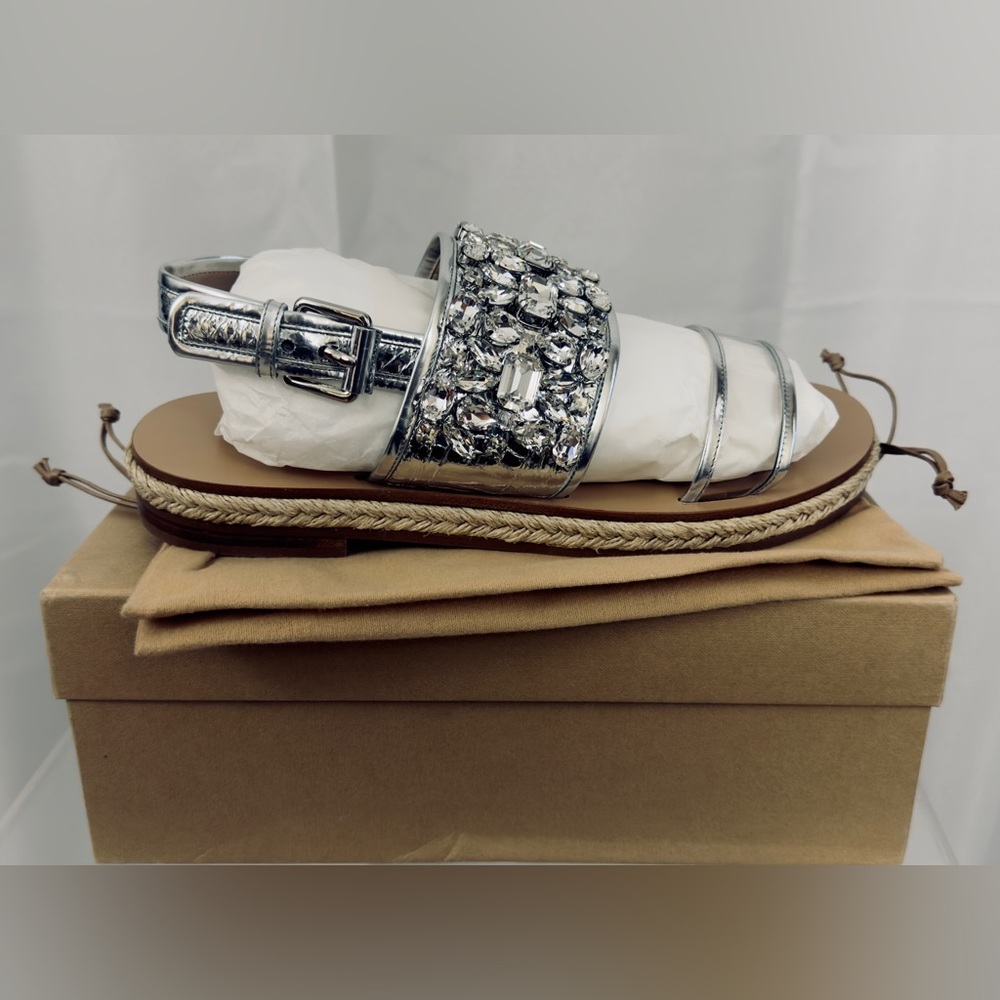 Michael Kors Lafayette Runway Embellished Genuine Metallic Snake SandalsUS11 NWT - Picture 8 of 11